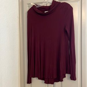 Maroon loose fit cowl neck sweater